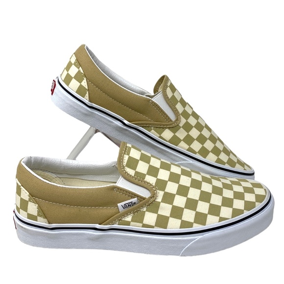 VANS Classic Slip On Shoes Check Taupe Men’s Canvas Size Sneakers VN0A5AO8YUU - Picture 1 of 10